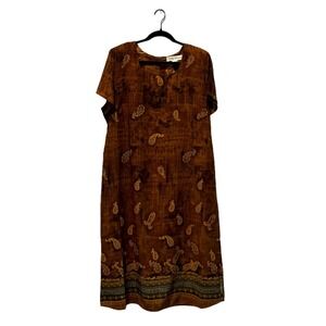 Trendy Woman Brown Paisley Maxi Dress | Size 2X